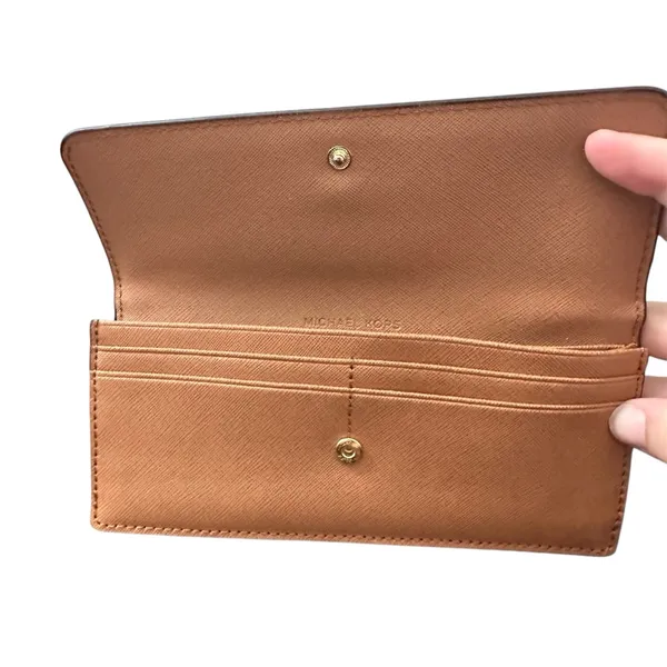 Michael Kors Tan Saffiano Leather Wallet - Excellent Condition, ~8"‎ - Image 7