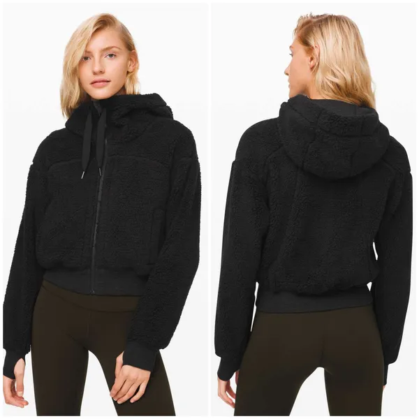 Lululemon Short Sweet and Sherpa Jacket Heathered Core Black Size XS Reversible - Image 2