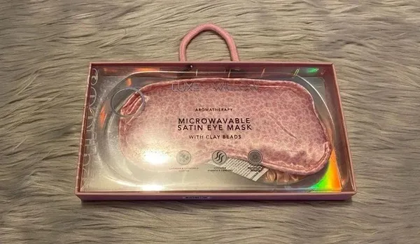 🆕 Luxe + Willow Microwavable Satin Eye Mask with Clay Beads - Image 3
