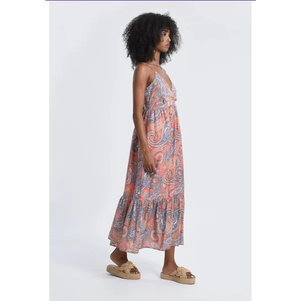 Molly Bracken Printed‎ Long Dress in Pink Isabelle Size XS - Image 2
