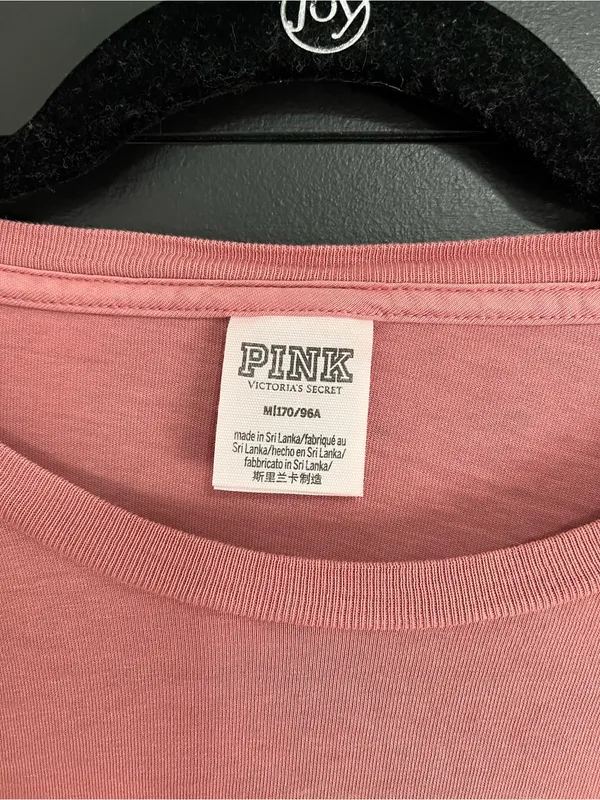 VICTORIA’S SECRET PINK Dusty Rose Long Sleeve Tee Women’s T-shirt Sz M EUC - Image 2