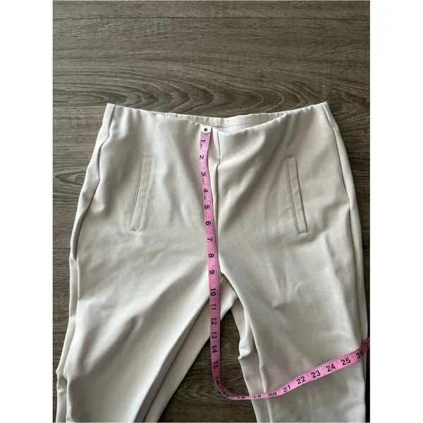 Chico’s Ankle Pants Womens 0.5 US 6 Cream Ivory Pull On Ponte Slim Stretch - Image 10