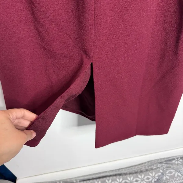 Dress The Population Tiffany One-Shoulder Midi Dress Burgundy XL Quiet Luxury‎ - Image 10