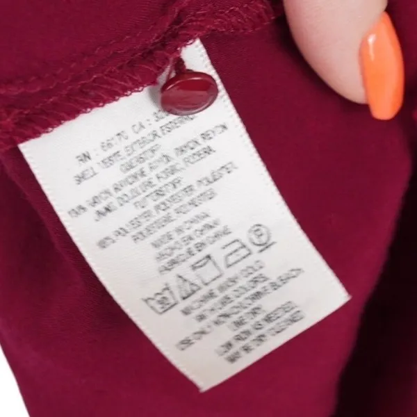 Maeve Anthropologie Blouse Womens 10 Burgundy Swiss Dot Scallop Hem 3/4 Sleeve - Image 7