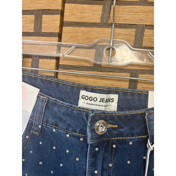 Gogo Jeans Rhinestone‎ Blingy Wide Leg Jeans Size 9/29 - Image 7