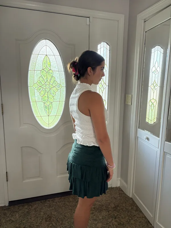 ZARA Forest Green Mini Skirt - Image 2