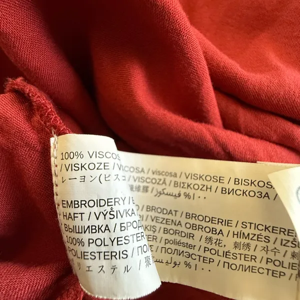 Mango NWOT‎ Rust Orange Embroidered Sleeve A-Line Maxi Dress - Image 6