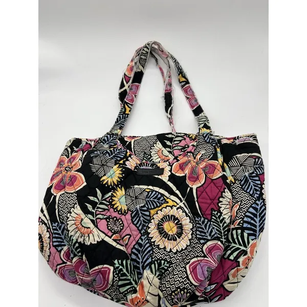 Vera Bradley Shoulder Bag Womens Medium Multicolor Quilted Floral Zip Pockets - Image 2