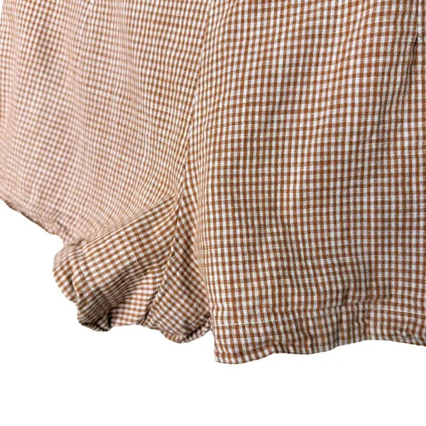 Free People Fitted Waist Straight Hem Plaid Big Dreams Mini Skort Size 4 Orange - Image 7
