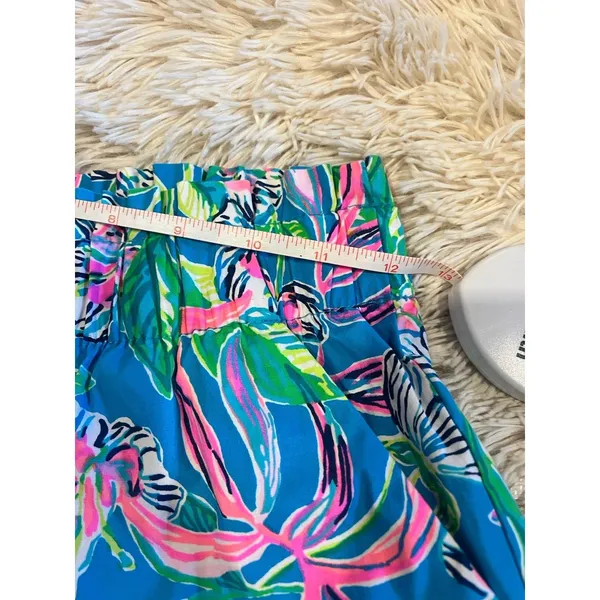 Lilly Pulitzer EUC Stretchy Waist Shorts Sz S Blue Green Pink - Image 4