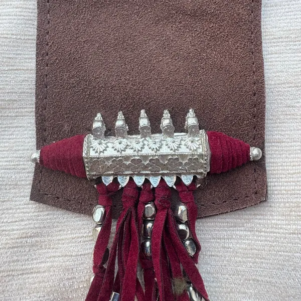 Earthbound Trading Co Purse Afghanistan Inspired Boho Leather Cotton Convertible - Image 3