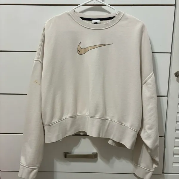 Nike Logo Sportswear Cream Crewneck - Image 2