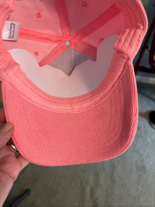 Strawberry Shortcake Pink Corduroy'Berry Cute' Graphic Adjustable Baseball Hat - Image 8
