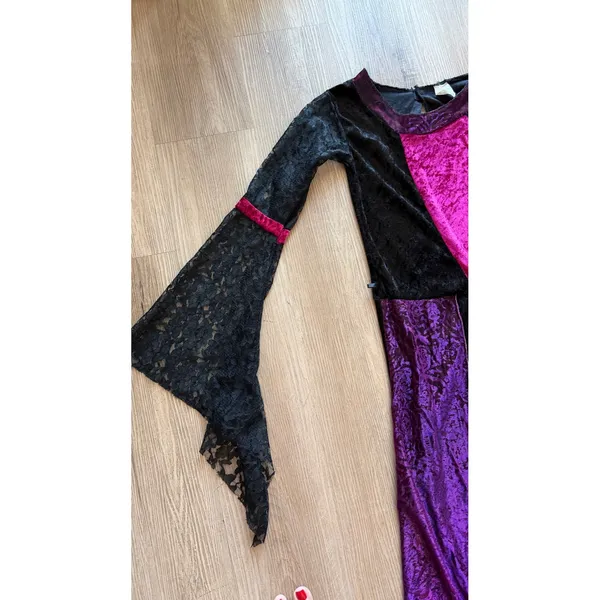 Gothic Renaissance Sorceress Velvet Lace Purple Pink Size М Halloween - Image 2