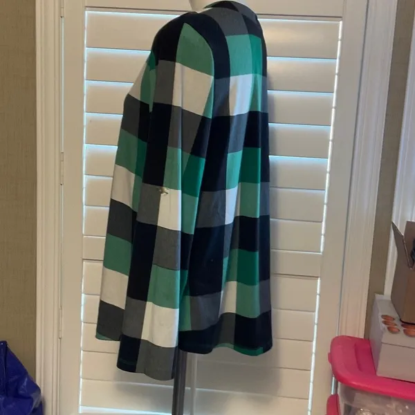 Plaid Green and Black Women's Blouse - Image 4