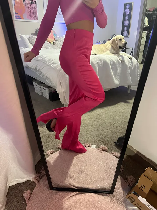 ZARA Satin Pink Pants - Image 2