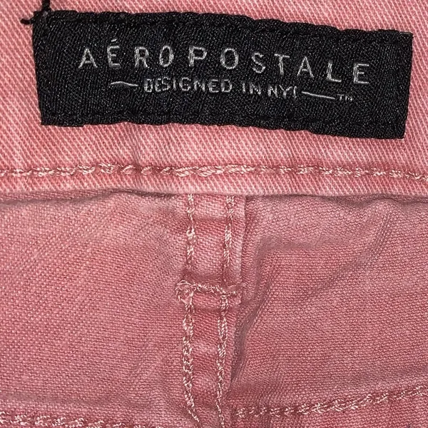 Aeropostale Distressed High Waisted‎ Shorty Shorts Rust Rose Pink - Image 3