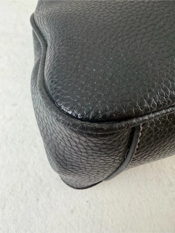 Relic Black Pebbled Shoulder Bag with‎ Flower Charm - Image 8