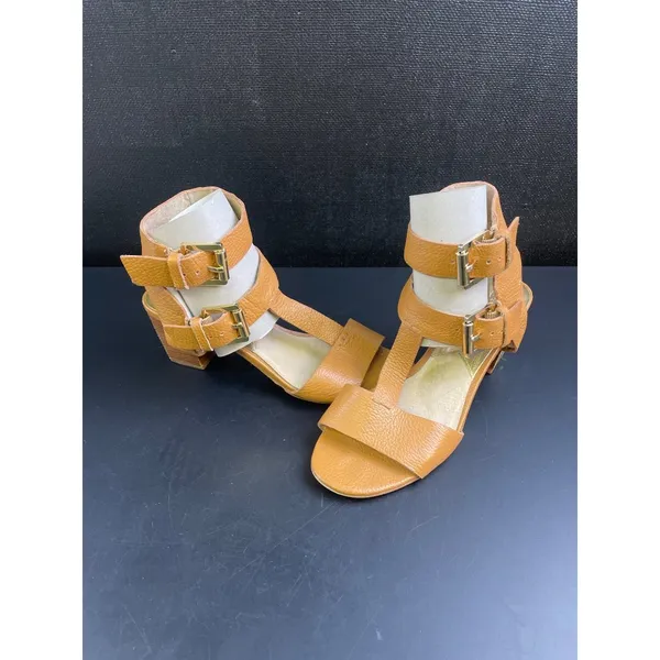 Michael kors Women's Leather Tan Shoes/ Sandals Heel 2.75" Size 8.5 SKU 3208 - Image 2