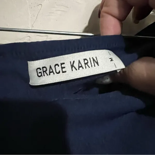 Grace Karin Navy Blue Retro Fit & Flare‎ Off the Shoulder Dress - Image 5