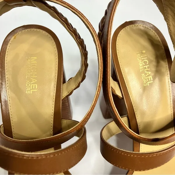 Michael‎ Kors Kailey embellished platform Sandals brown size 9.5 - Image 6