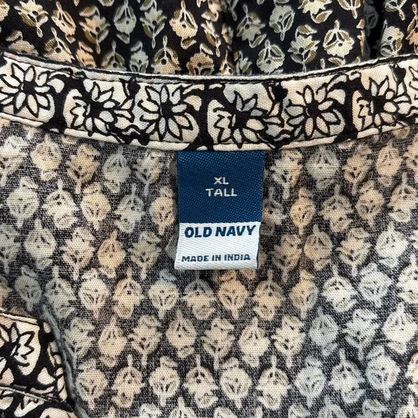 Old Navy Size XLT XL Tall Boho Peasant Top Blouse Floral Print Balloon Sleeves - Image 3