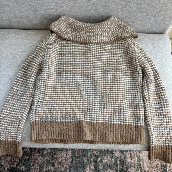Banana Republic Oversized Cotton Sailor Sweater XS Wool Blend Waffle Knit Preppy - Image 2