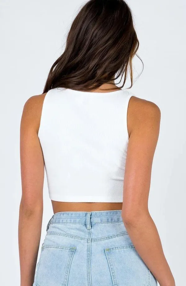 Princess Polly Darlington Crop Top White - Image 4