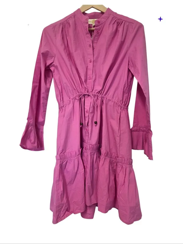 ANNA CATE Pink Mini Dress Size Large Cottagecore Prairie NWT Wedding Guest - Image 2
