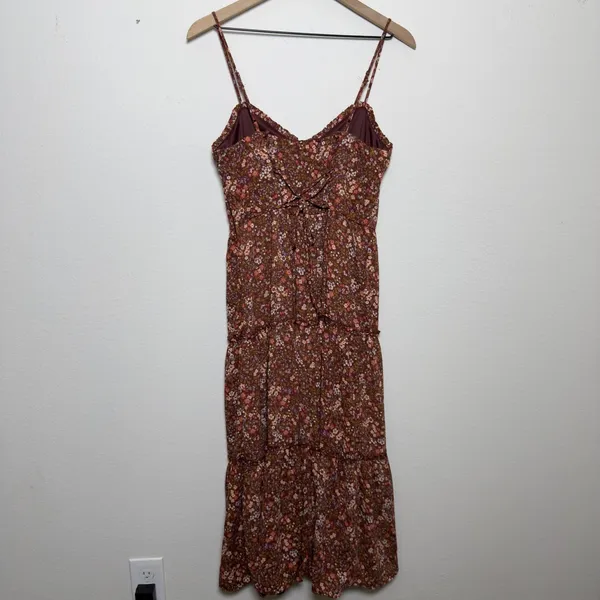 Trixxi Women Forest Fairy Maxi Dress Large Brown Floral Babydoll Cottagecore Boh - Image 9