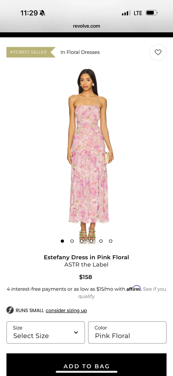 Revolve Pink Floral Dress - Image 4