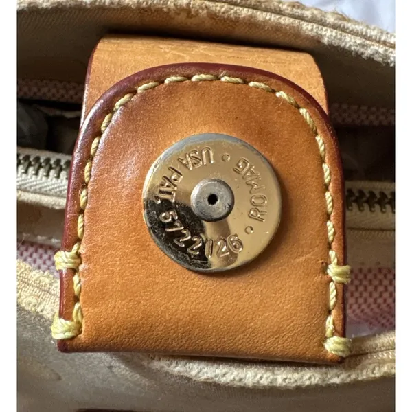 Dooney & Bourke Tan Polka Dot Tote Gold Hardware Bag Charm 12 x 10 x 4 - Image 11