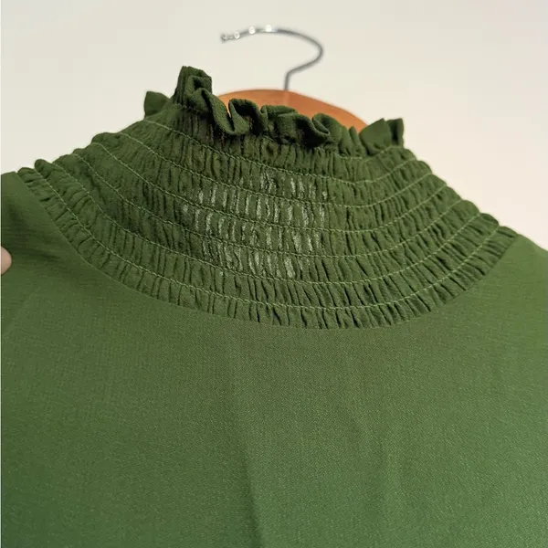 Reformation Galena Long Sleeve Dress in Olive - Image 12