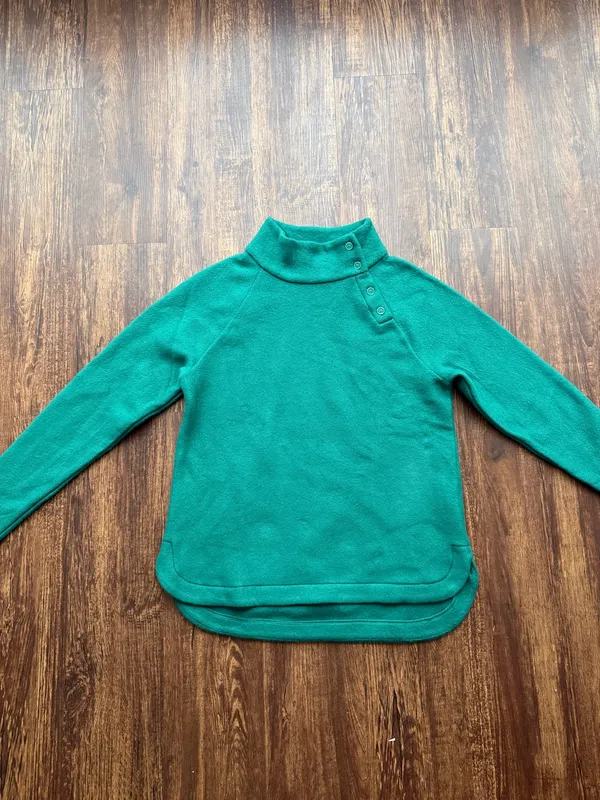 NWT Talbots Women’s Lush Green Fleece Mockneck Pullover Sweater - Size SP - Image 2