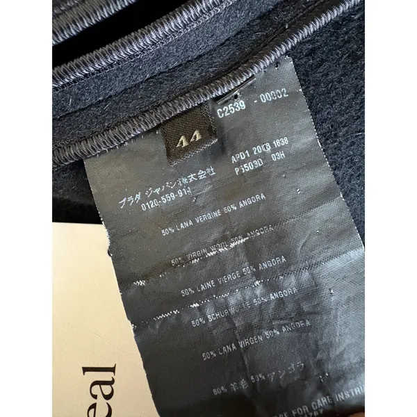 Prada Black Wool Angola Blend Jacket Size 44 US 8 - Image 7