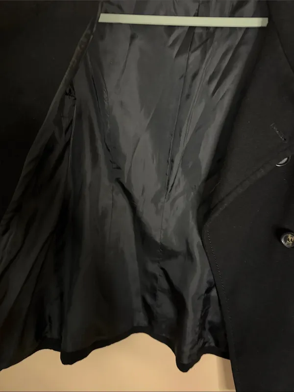 H&M Black Double-Breasted Wool-Blend Pea Coat - Image 3