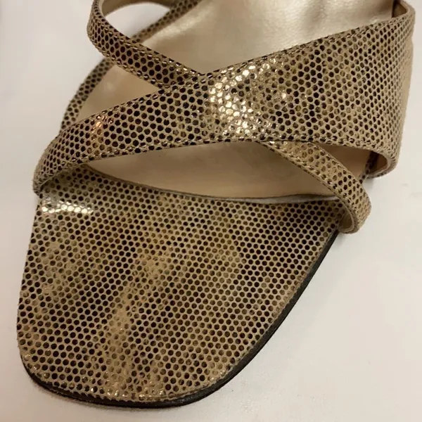 Sesto Meucci Size‎ 8 Gold Metallic leather Heels size 9.5N A10 - Image 8