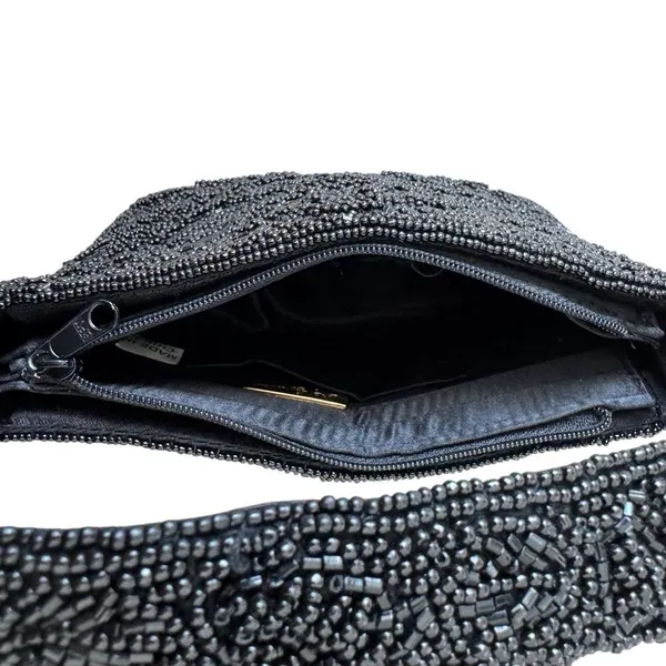 Vintage La Regale Black Beaded Evening Handbag - Image 6