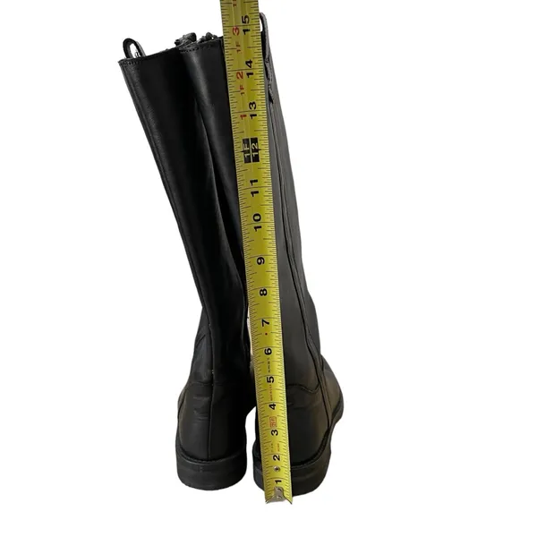 Boemos Black Leather Knee High Riding Boot Size 36 Minimalist Moto Equestrian - Image 6