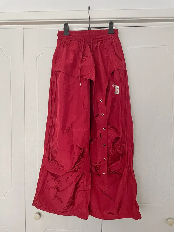 Yesstyle Drawstring Waist Cargo Pants Red - Image 5