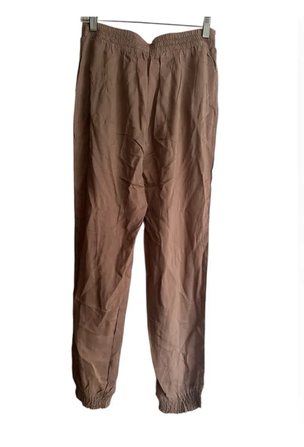 hanger Tan Elastic Waist Elastic Ankle Sheer Pants - Image 2