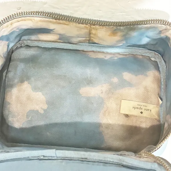 Kate Spade Light Blue Full Zip Vanity Makeup Tote Bag Kit - Image 3