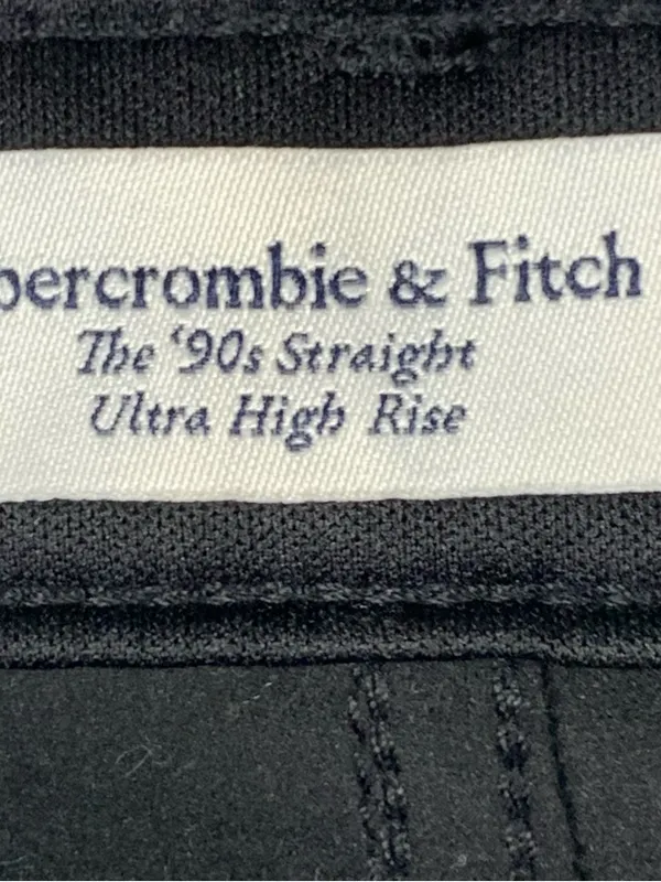 Abercrombie Jeans Womens 25R Black 90s Straight Ultra High Rise Faux Leather - Image 6