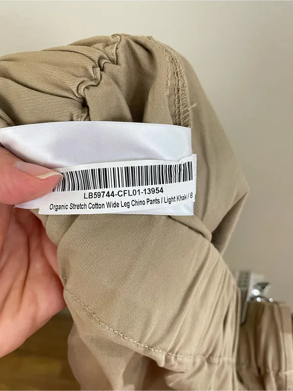 Quince Organic Stretch Cotton‎ Wide Leg Light Khaki Chino Pants Size 8 - Image 7