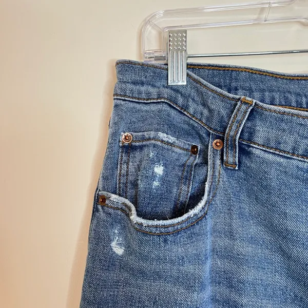 Ultra High Rise 90s Slim Straight Distressed Jeans - Image 4