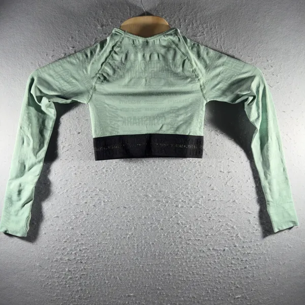 3071 | Gymshark Illumination Seamless Crop Top Sage Green Womens XS - Image 2
