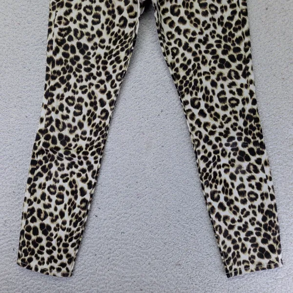 FRAME Ali High Rise Cigarette Jeans Leopard Print Beige‎ Women's 25 Skinny Mob - Image 4