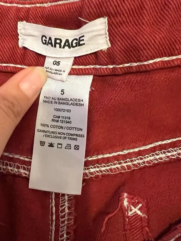 Grunge Garge red cargo pants. Size 25 - Image 5