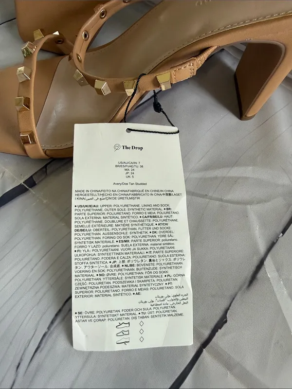 The Drop Avery Women’s Studded Block Heel Sandals in Dow Tan - Image 2