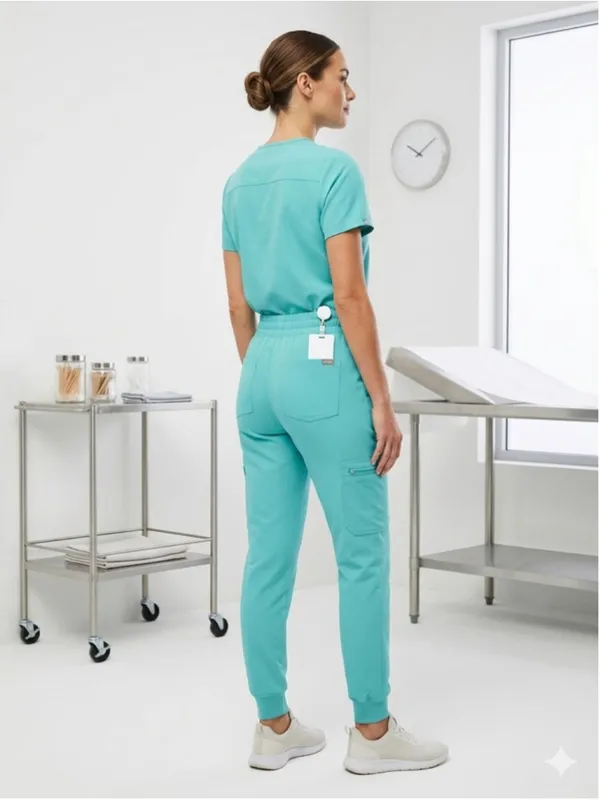 FIGS Technical Collection Scrub Pants Womens XS Seafoam Teal Green Jogger Cargo - Image 2